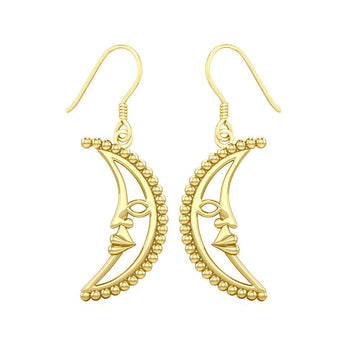 Crescent Moon Solid Gold Earrings GER1904 - Jewelry